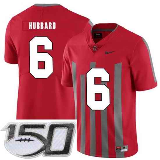 Ohio State Buckeyes 6 Sam Hubbard Red Elite Nike College Football Stitched 150th Anniversary Patch Jersey